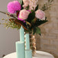 Arrangement of fluted candles including Allegra in 22cm all in colour Bud (pastel green).