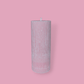 Medium height thick fluted pillar candle Marlie in Peony (pastel pink) colour. This standalone pillar candle has a flat top and base.